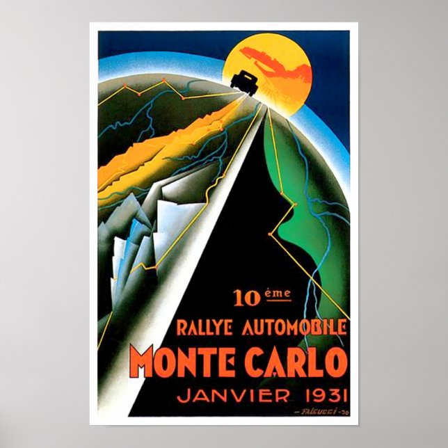 Póster poster de carreras de Montecarlo 1931 (Frente)