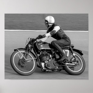 Póster Poster de Carreras de motocicletas de época