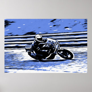 Póster Poster de Carreras de motocicletas retro