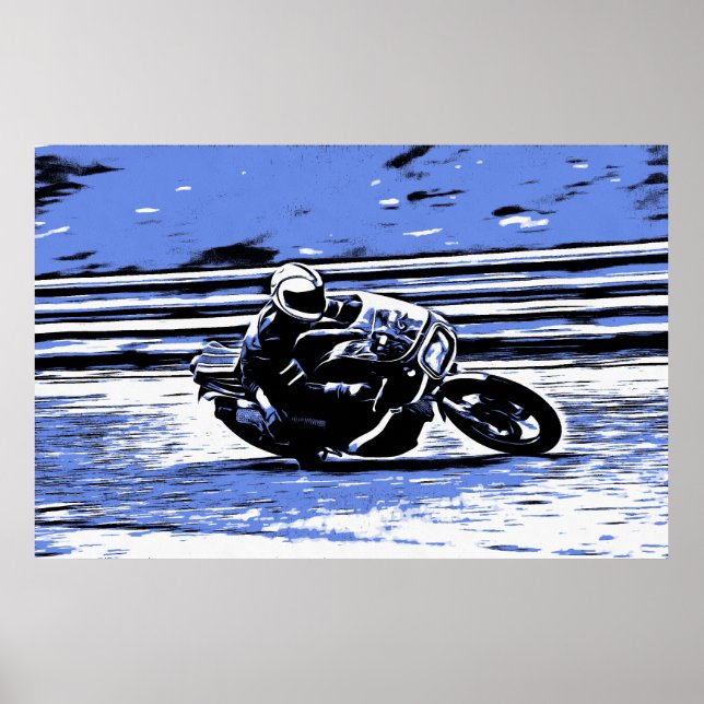 Póster Poster de Carreras de motocicletas retro (Frente)