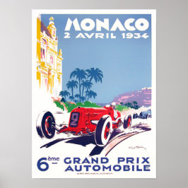 Póster poster de carreras del Gran Premio de Mónaco de 19
