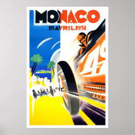 Póster poster de carreras del Gran Premio de Mónaco de 19