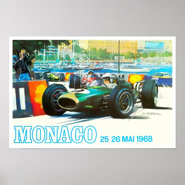 Póster poster de carreras del Gran Premio de Mónaco de 19 (Frente)
