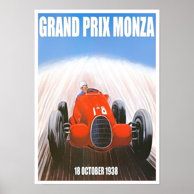 Póster poster de carreras del Gran Premio de Monza de 193 (Frente)