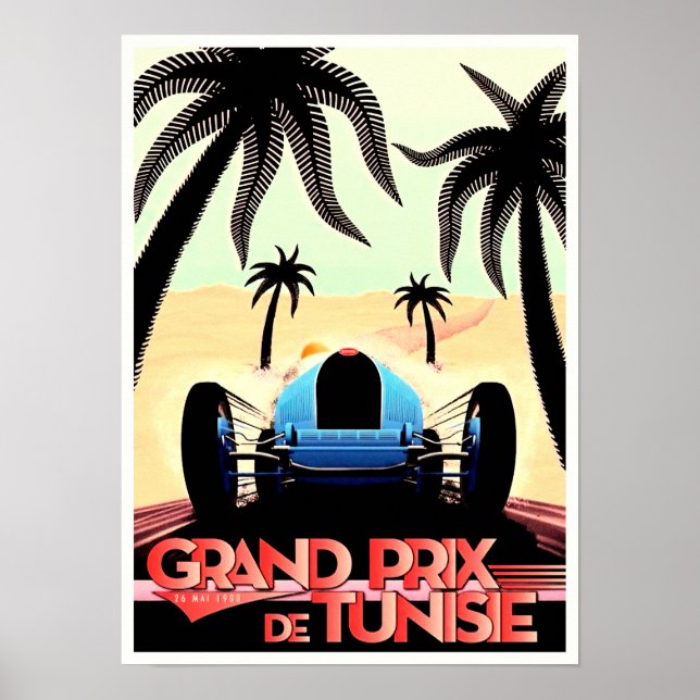 Póster poster de carreras del Gran Premio de Túnez de 193 (Frente)