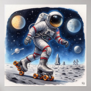 Póster Poster de carreras espaciales