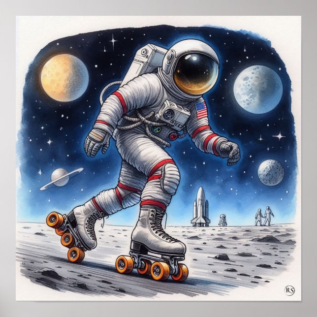 Póster Poster de carreras espaciales (Frente)