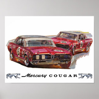 Póster Poster de Carreras Mercury Cougar Trans-Am
