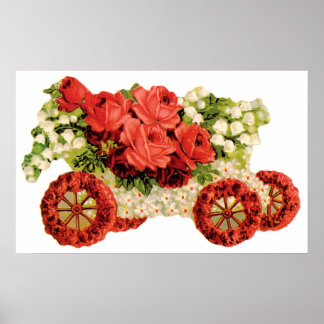 Póster Poster de carrito de flor flotante