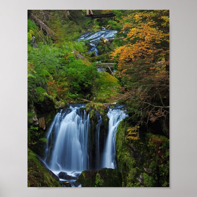 Póster Poster de cascada de montaña (Frente)