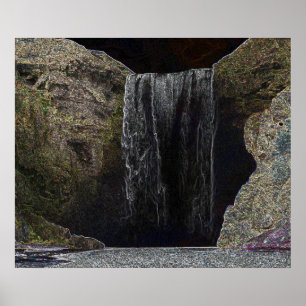 Póster Poster de Cascada de Neon Oscuro