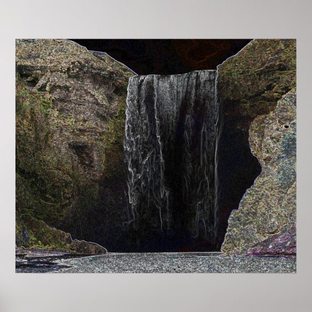 Póster Poster de Cascada de Neon Oscuro (Frente)