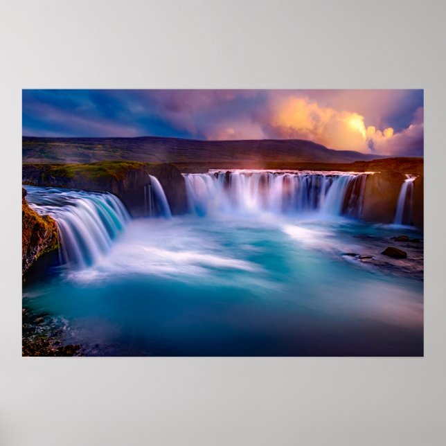 Póster poster de cascada islandesa (Frente)
