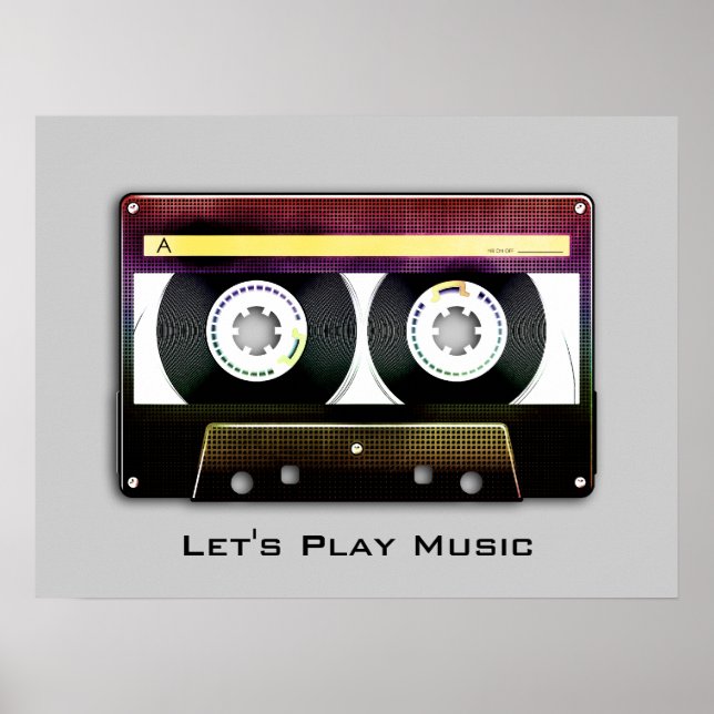 Póster Poster de casete de audio retro compacto personali (Frente)