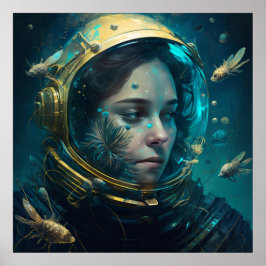 Póster Poster de casque espacial