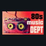 Póster poster de cassette retro vintage del departamento<br><div class="desc">poster de cassette retro vintage del departamento de música de los años 80</div>
