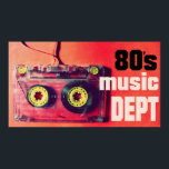 Póster poster de cassette retro vintage del departamento<br><div class="desc">poster de cassette retro vintage del departamento de música de los años 80</div>