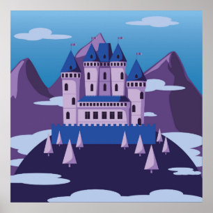 Póster poster de castillo de fantasía