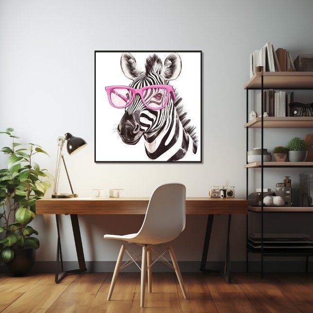 Póster Poster de cebra con anteojos rosados (Subido por el creador)