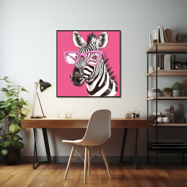Póster Poster de cebra con anteojos rosados (Subido por el creador)