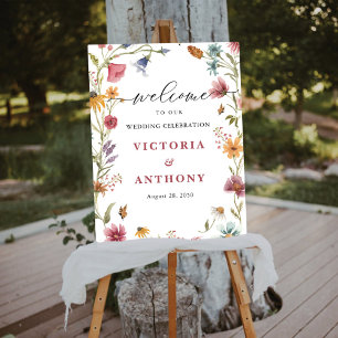 Póster Poster de celebración de Boda Wildflowers