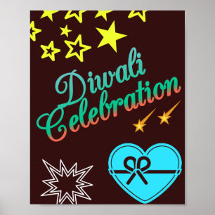 Póster Poster de celebración de Diwali