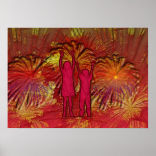 Póster Poster de celebración de Diwali