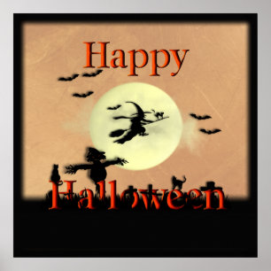 Póster Poster de Cementerio de Brujas de Halloween