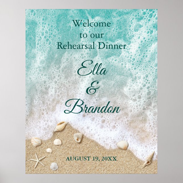 Póster Poster de cena de ensayo de olas de playa (Frente)