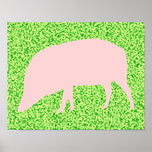 Póster Poster de cerdo rosa