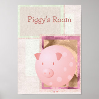 Póster Poster de cerdo rosa