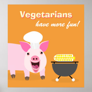 Póster Poster de cerdo vegetariano
