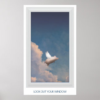 Póster poster de cerdo volante