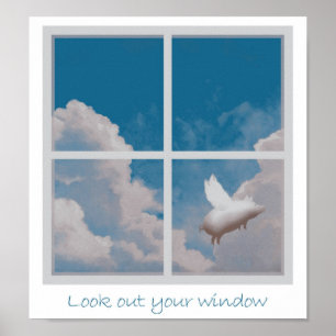 Póster poster de cerdo volante