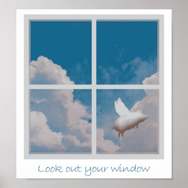 Póster poster de cerdo volante (Frente)