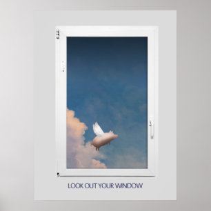 Póster poster de cerdo volante - 24 x 32 pulgadas