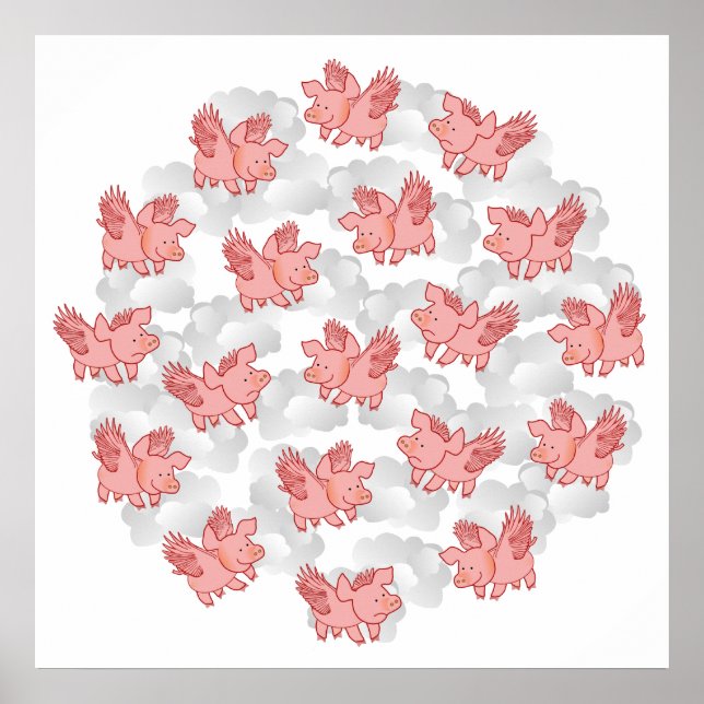 Póster Poster de cerdos voladores (Frente)