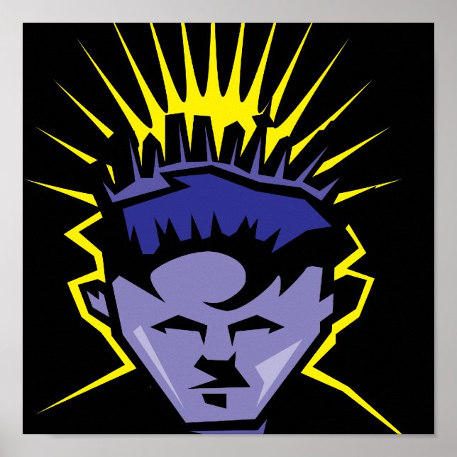 Póster Poster de cerebro de alta tecnología (Frente)