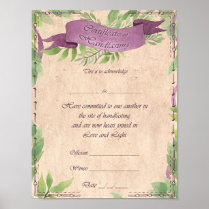 Póster Poster de certificado de ayuno - Bruja verde