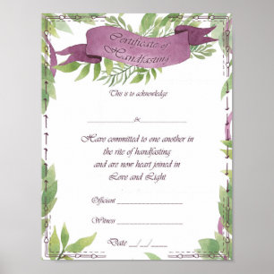 Póster Poster de certificado de ayuno - Bruja verde