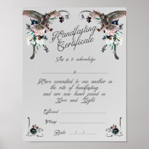 Póster Poster de certificado de ayuno manual - Sobre un s