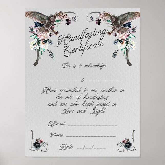 Póster Poster de certificado de ayuno manual - Sobre un s (Frente)