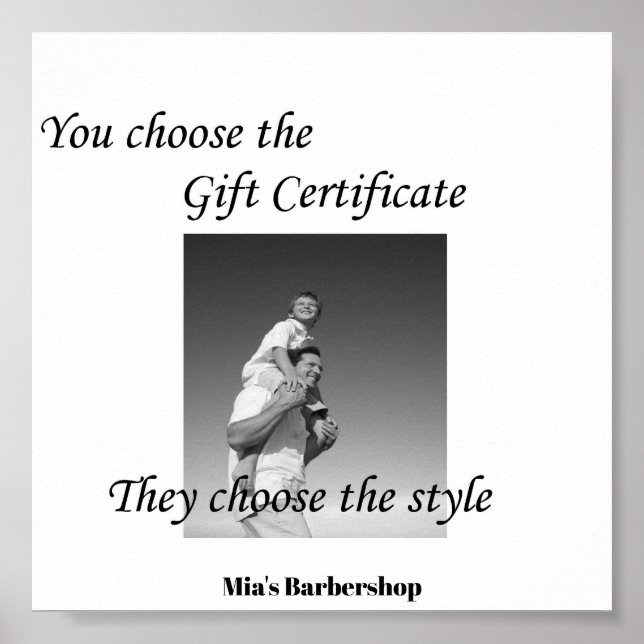 Póster Poster de certificado de regalo de salón de bellez (Frente)