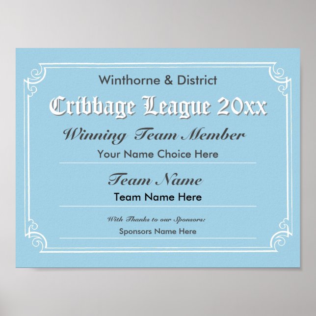 Póster Poster de certificados de competencia de basura (Frente)