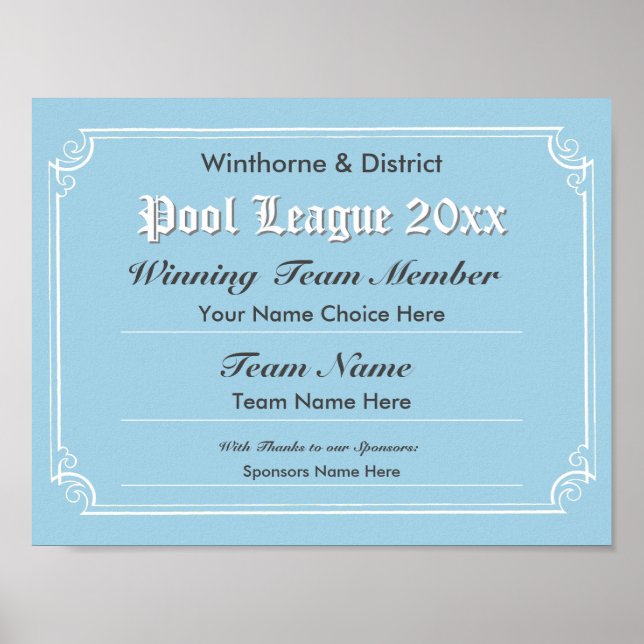 Póster Poster de certificados de competencia de grupos (Frente)