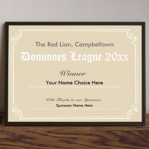 Póster Poster de certificados de ganador de la competenci