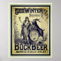 Poster de cerveza de media luna 16 x 20