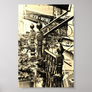 Póster Poster de Cerveza y Sepia de Vino