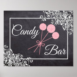Póster Poster de Chalkboard Look Boda Candy Bar