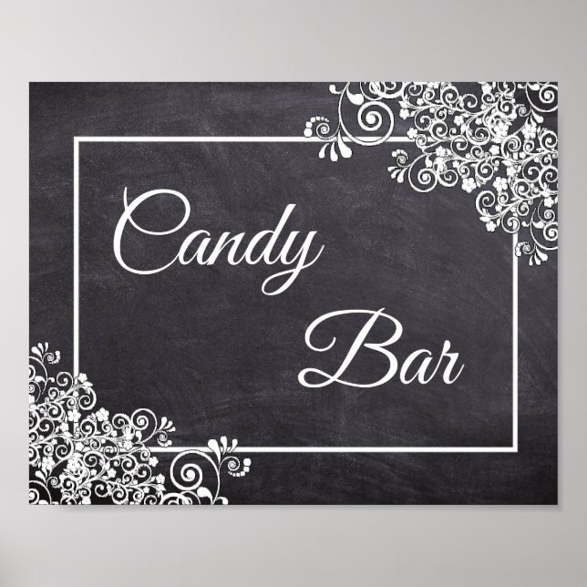 Póster Poster de Chalkboard Look Boda Candy Bar (Frente)